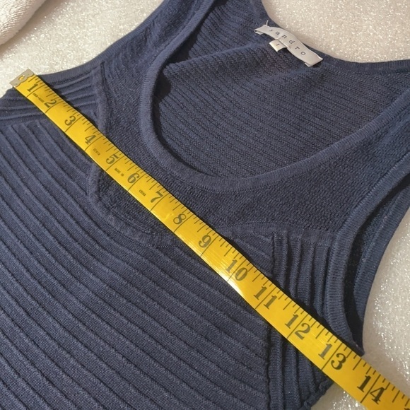 SANDRO Textured Knit Fit and Flare Navy Blue Size 1 (Sm) - Picture 10 of 12
